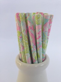 Pastel floral Paper  - Straws